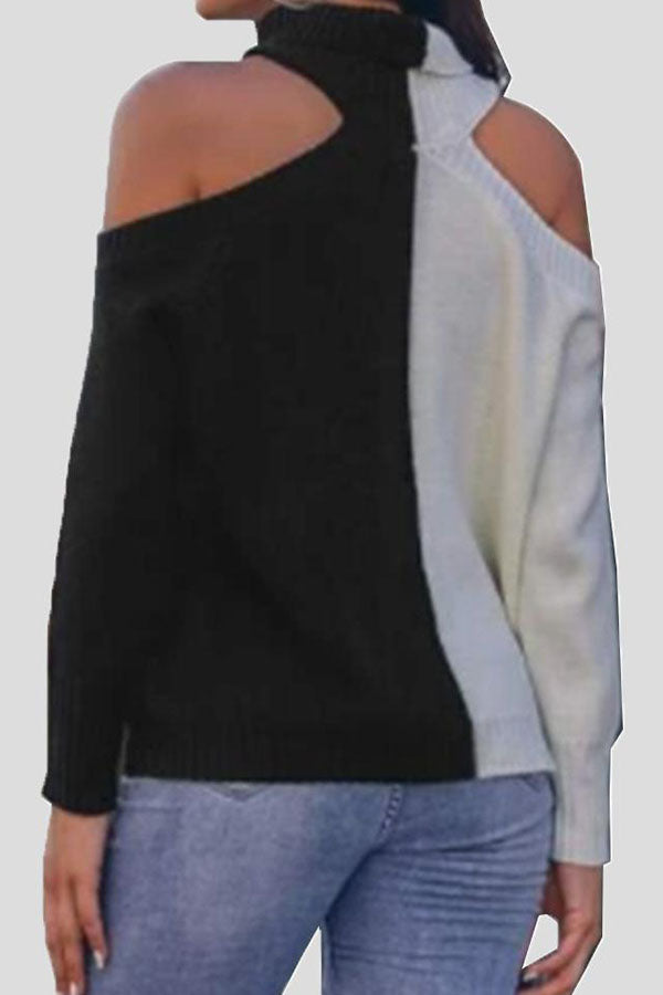 Damestruien Coltrui Off-Shoulder Pullover Trui met lange mouwen