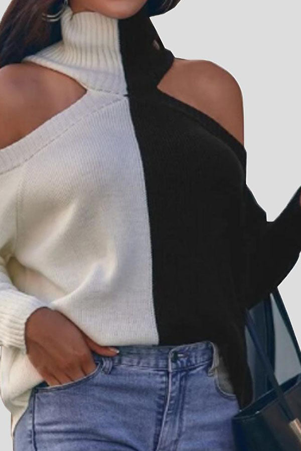 Damestruien Coltrui Off-Shoulder Pullover Trui met lange mouwen