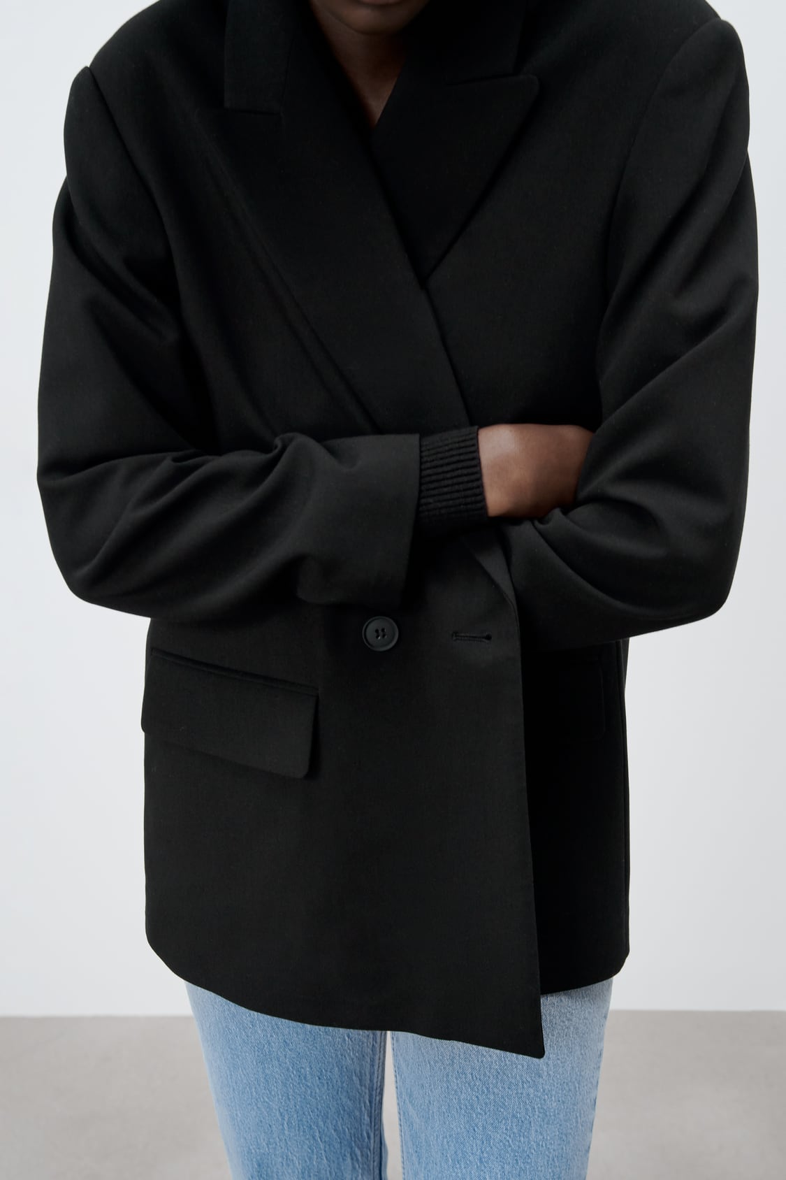 Chaqueta de traje informal holgada con doble botonadura
