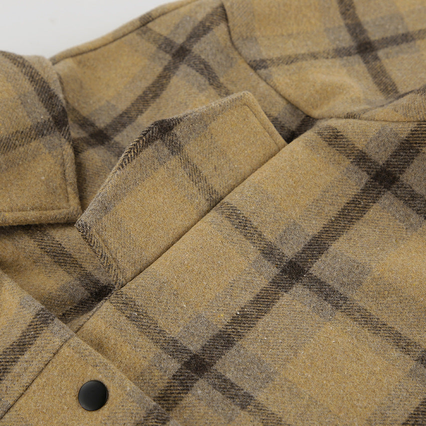 Chaqueta clásica informal de cuadros con solapa