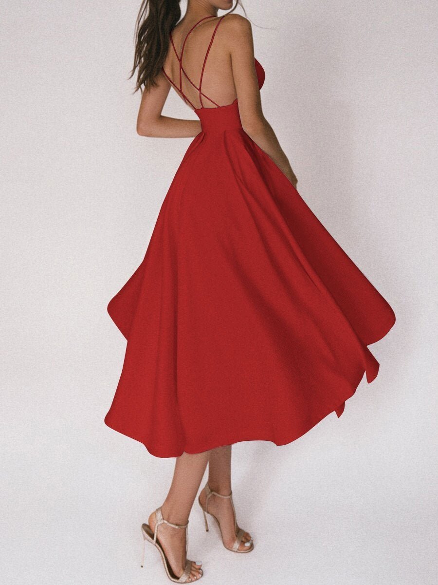 Elegant strappy V-neck dress