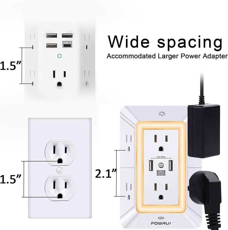 ✨LAST DAY ONLY 49% OFF🔥 Multi Plug Outlet Surge Protector