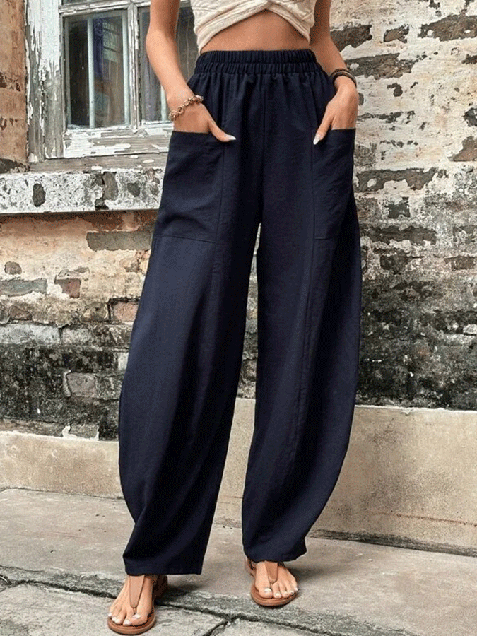 Lässige, einfarbige Hose für Damen 