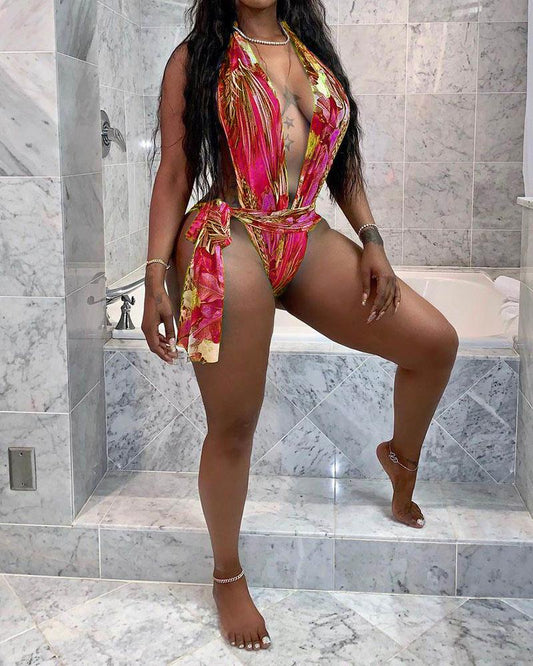 Traje de baño sexy con estampado digital