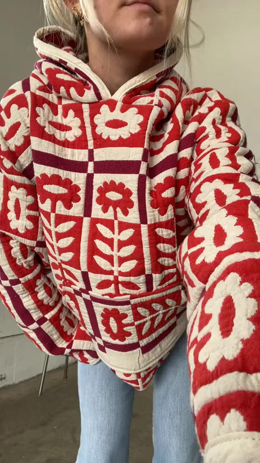 Sudadera informal con estampado floral