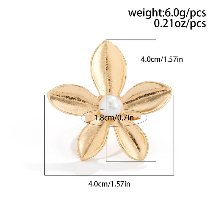 Anello regolabile con fiore oversize