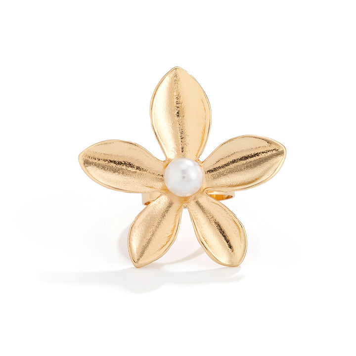 Anello regolabile con fiore oversize