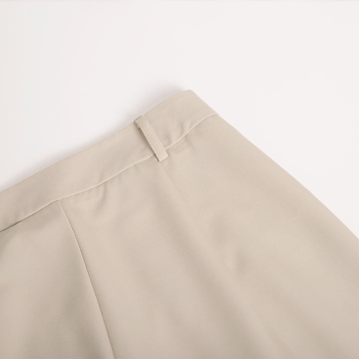 Anzughose mit hoher Taille, geradem Bein und weitem Bein