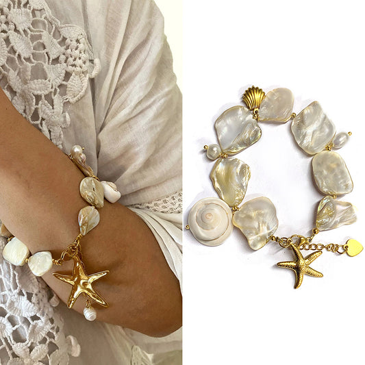 Pulsera Estrella de Mar Concha Natural Irregular