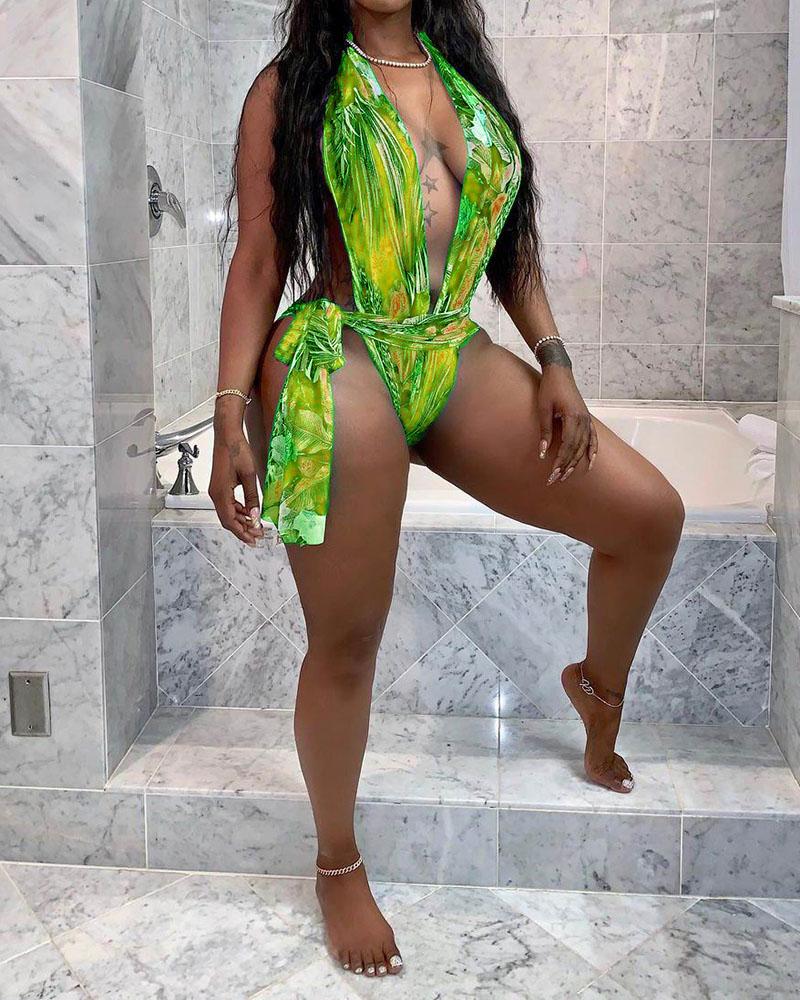 Traje de baño sexy con estampado digital
