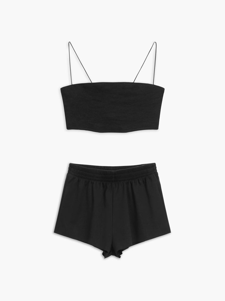 طقم شورت من ثلاث قطع بأكمام طويلة من Athleisure
