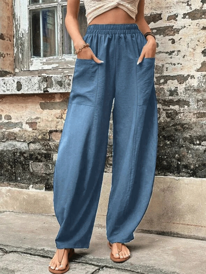 Lässige, einfarbige Hose für Damen 