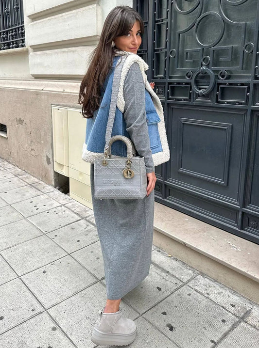 Chaleco de mezclilla de imitación de lana