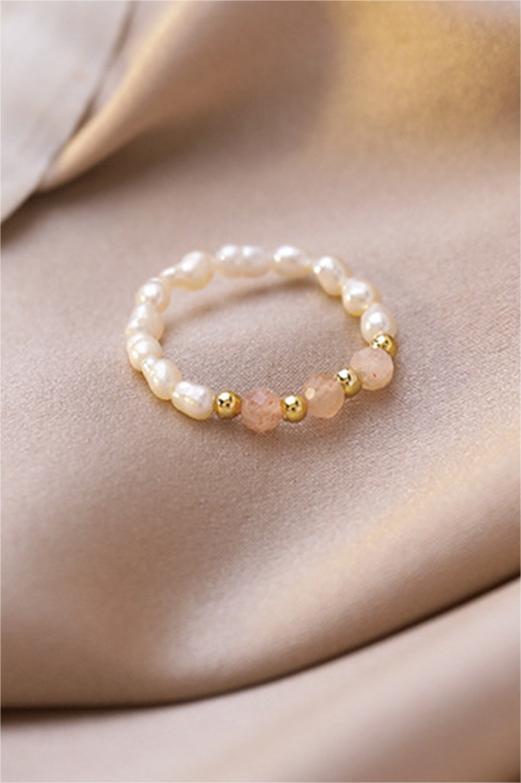 Anelli con perline di perle finte