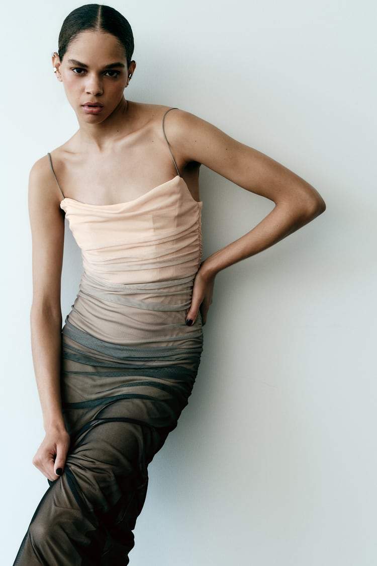 Mesh Cami Midi Dress