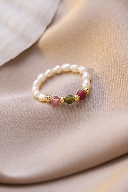 Anelli con perline di perle finte