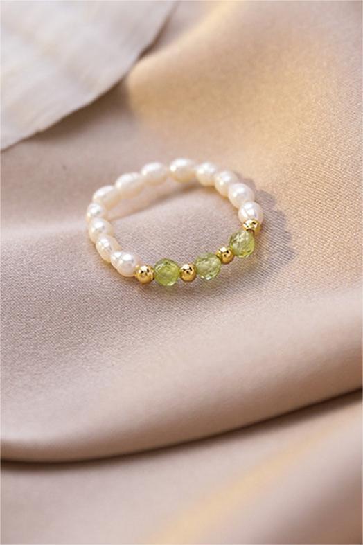Anelli con perline di perle finte
